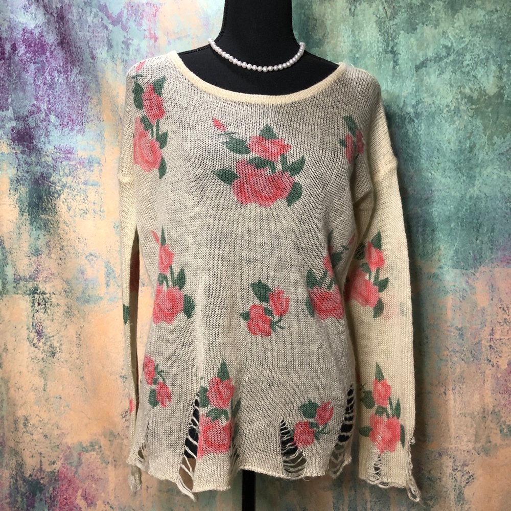📌 Unique Knitted Sweater -Top w/ Running Stitches
